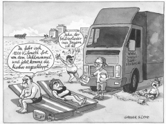 Greser&Lenz fÃ¼r die Sonntagszeitung, Stoiber-Truck in Rimini, 25.7.2002