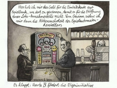 Hartz IV, Spielautomatenspieler, der mit dem Gewinn...