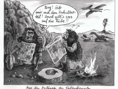 Steinzeitmensch liest Unkulturteil