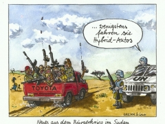 Toyota, Rebellen im Sudan fahren Hybrid-Autos