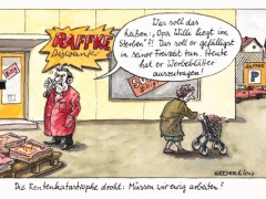 Rentenkatastrophe, Opa muß schaffe, obwohl er im Sterben liegt