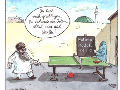 Islam, Frau schlägt Mann