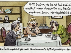 Beschneidungsdebatte, Tellerlippenträgerinnen im Cafe