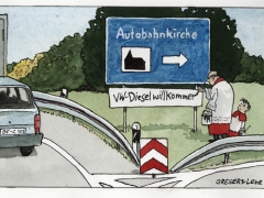 Autobahnkirche, VW-Diesel willkommen