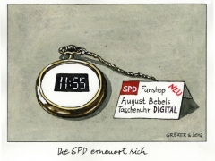 August Bebel Taschenuhr digital