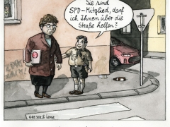 SPD, Mitglied über die Straße helfen