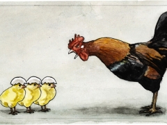 Staat und Recht, Hahn mit Kükensoldaten