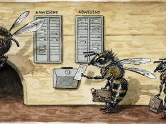 Bienen an der Stechuhr