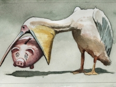 Staat und Recht, Pelikan, Sparschwein