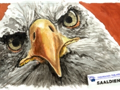 Staat und Recht. Bundesadler als Saaldiener