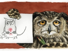 Staat und Recht, malende Eule