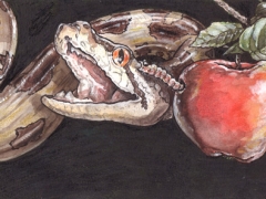 Rechte Seite, Schlange, wurm